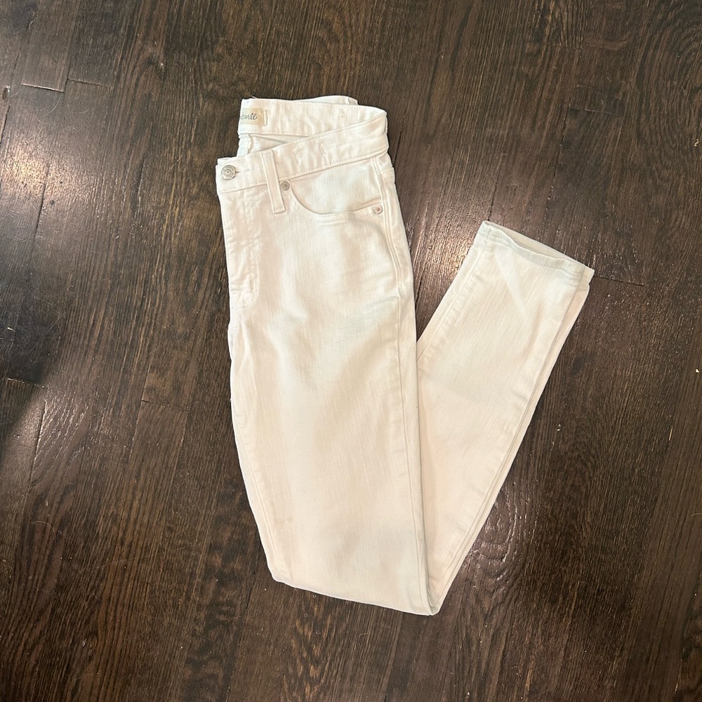 Madewell White High Rise Skinny Jeans